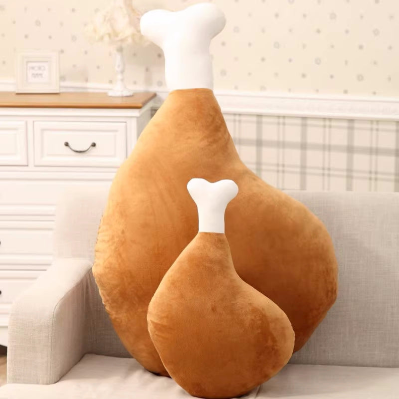 Chicken Drumstick - Shaped Plush Pillow, Cute Food - Themed Cushion