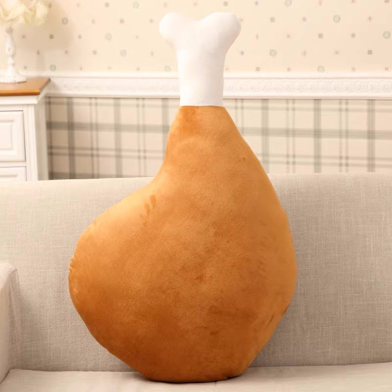 Chicken Drumstick - Shaped Plush Pillow, Cute Food - Themed Cushion