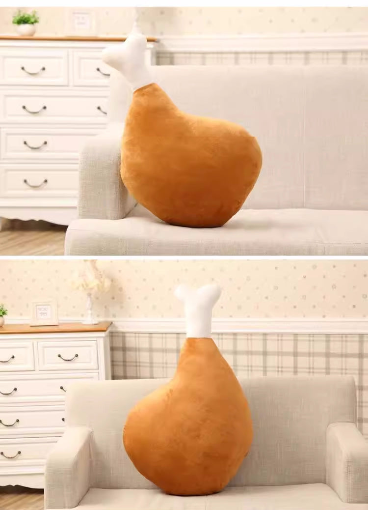 Chicken Drumstick - Shaped Plush Pillow, Cute Food - Themed Cushion