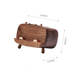 Walnut Wooden Hippo Tissue Box - Wood Tissue Holder & Phone Stand for Modern Home Decor