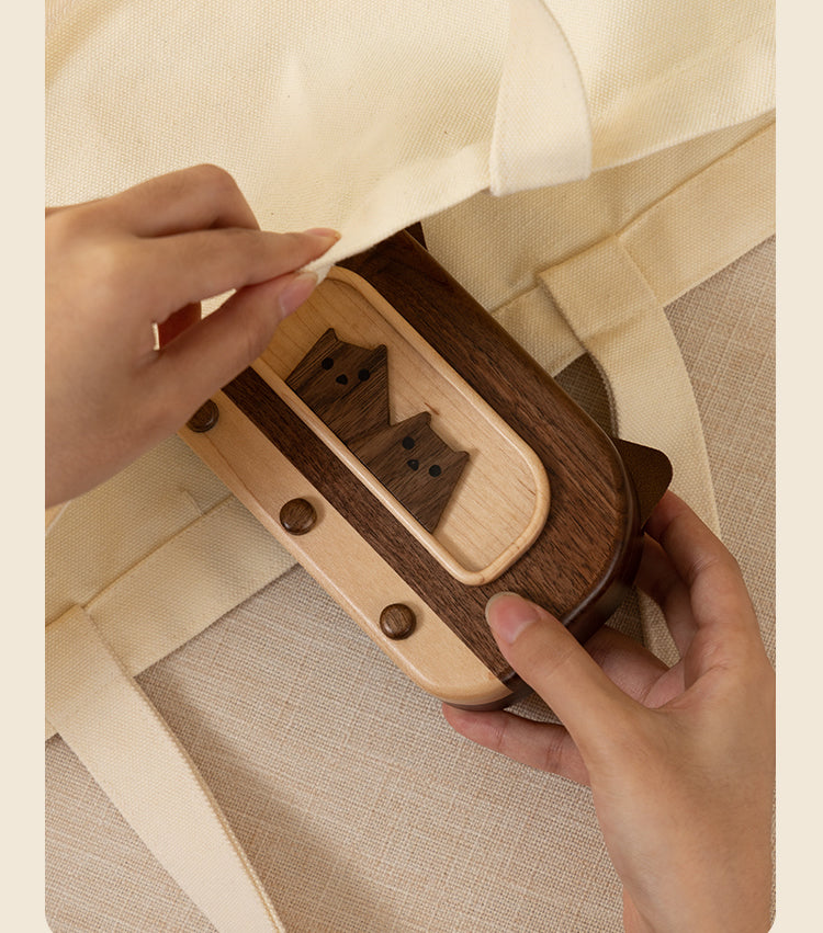 Cute Cat - Shaped Wooden Jewelry Box, Travel - Friendly Organizer for Rings, Earrings & Necklaces