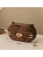 Cute Cat - Shaped Wooden Jewelry Box, Travel - Friendly Organizer for Rings, Earrings & Necklaces