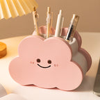 Cute Cloud Resin Pen Holder – Smiling Desk Organizer for Pens, Pencils