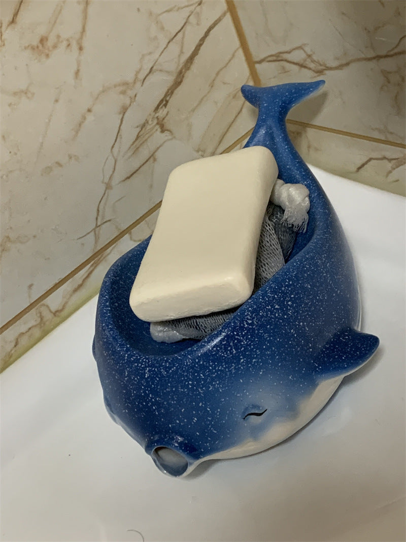 Cute Dolphin - Shaped Ceramic Soap Dish, Ocean - Themed Bathroom Soap Holder