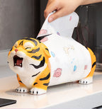 Cute Tiger Toilet Paper Holder – Desktop & Bathroom Tissue Dispenser for Kitchen, Vanity & Home Décor