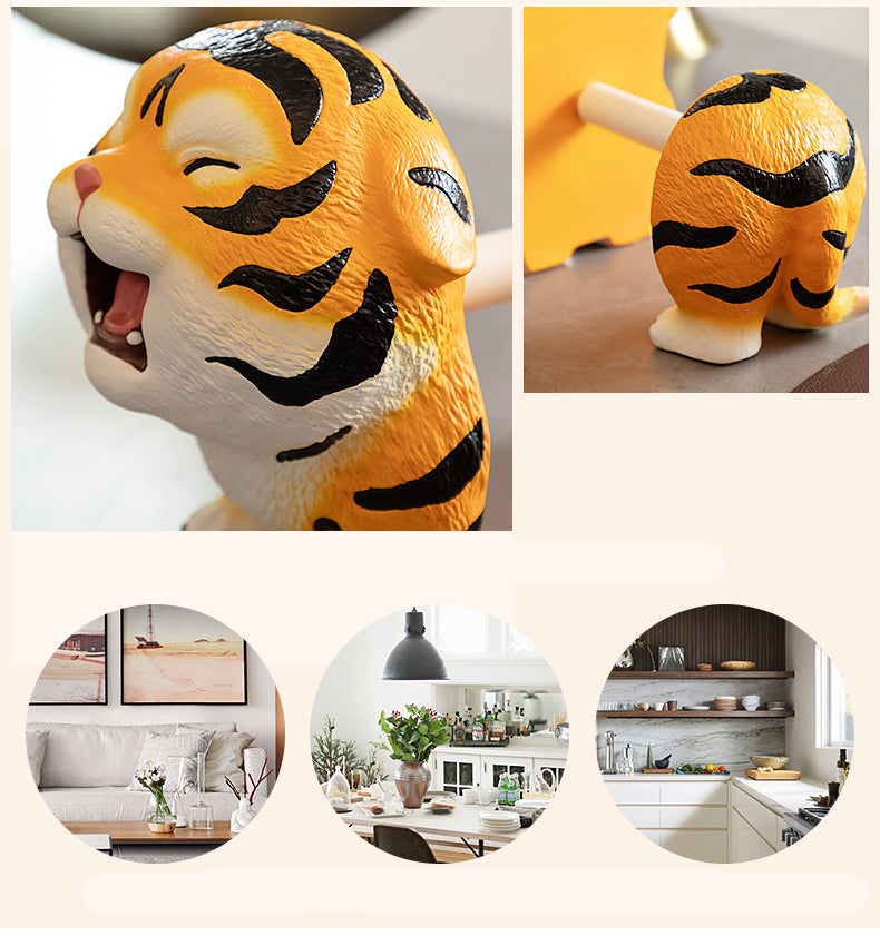 Cute Tiger Toilet Paper Holder – Desktop & Bathroom Tissue Dispenser for Kitchen, Vanity & Home Décor
