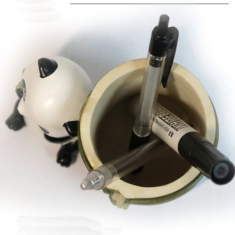 Panda Pen Holder & Desk Organizer - Adorable Bamboo-Inspired Design for Home & Office
