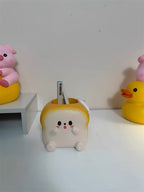 Cute Toast - Shaped Desk Pen Holder, Kawaii Office & School Organizer