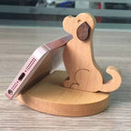 Cute Wooden Dog Phone Stand, Animal - Shaped Cell Phone Holder for Desk