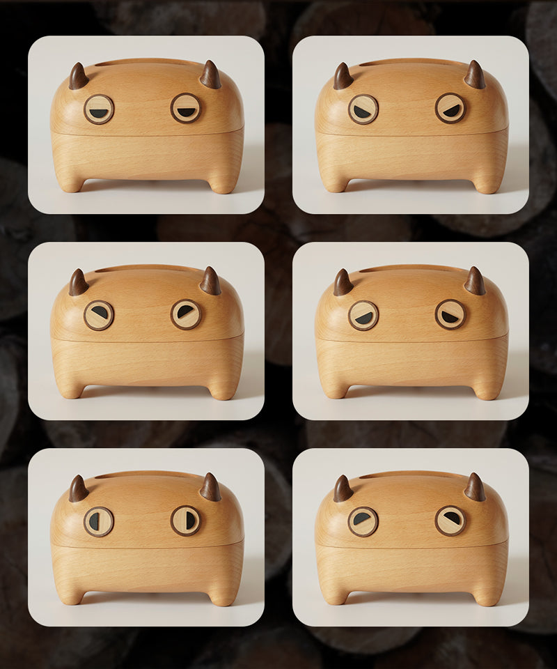 Funny Wooden Monster Tissue Box - Quirky Home & Office Decor