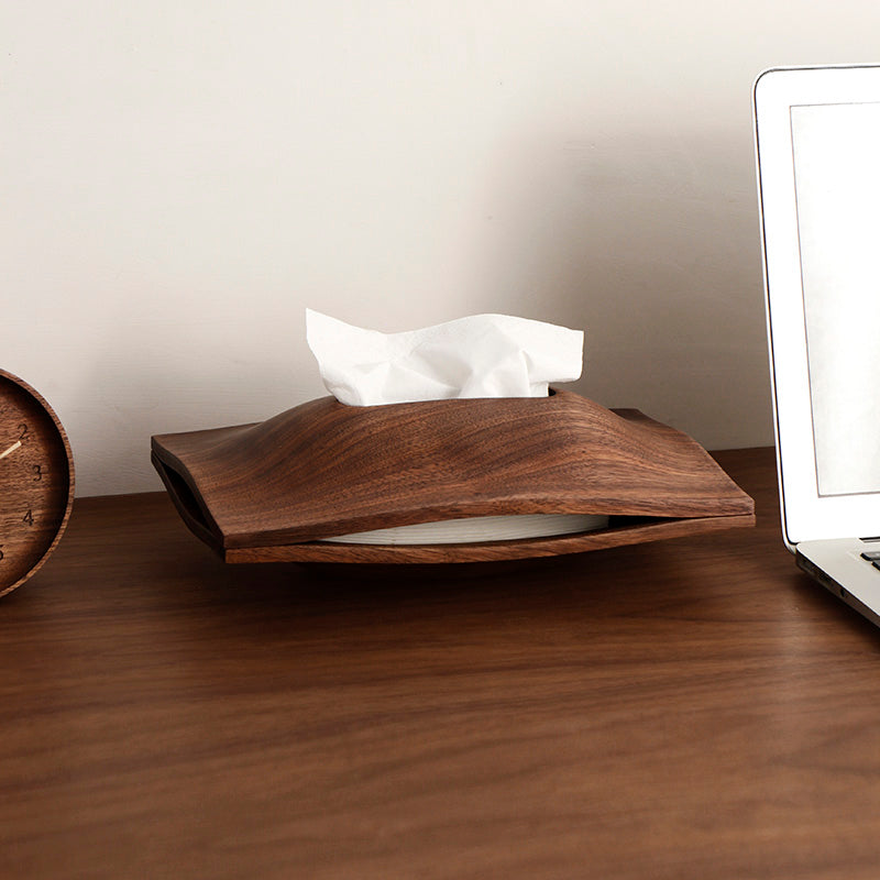 Modern Wooden Tissue Box – Minimalist Magnetic Lid Tissue Holder for Home, Office & Living Room Décor
