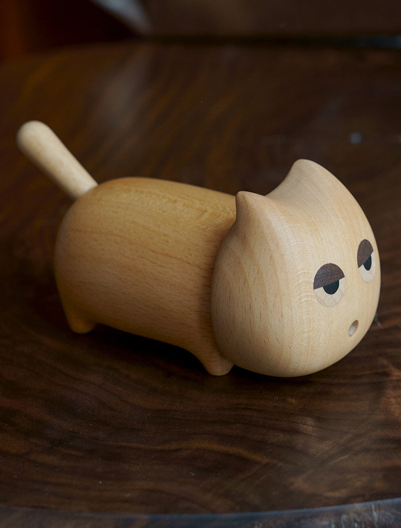 Cute Wooden Cat Toothpick Holder, Novelty Animal - Shaped Toothpick Dispenser