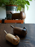 Cute Wooden Cat Toothpick Holder, Novelty Animal - Shaped Toothpick Dispenser