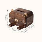 Cat - Shaped Wooden Tissue Box with Phone Stand, Cute Decorative Tissue Holder