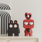 Whimsical Resin Animal Figurine Set - Modern Art Bear & Rabbit Desktop Decor
