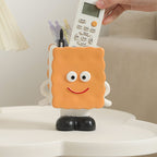 Cute Cartoon Biscuit Resin Pen Holder & Desk Organizer - Whimsical Desktop Decoration for Office, School & Home