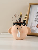 Cute Cartoon Character Pen Holder, Whimsical Desk Organizer for Pens & Small Items