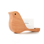 Wooden Bird - Shaped Business Card Holder, Decorative Desk Accessory