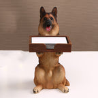 Resin Wolfdog Desk Decor Figurine ,Office Business Card Holder