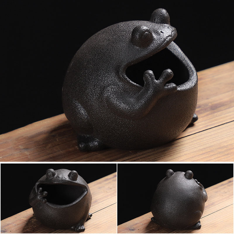 Frog - Shaped Ceramic Ashtray, Cute Animal - Themed Cigarette Ashtray