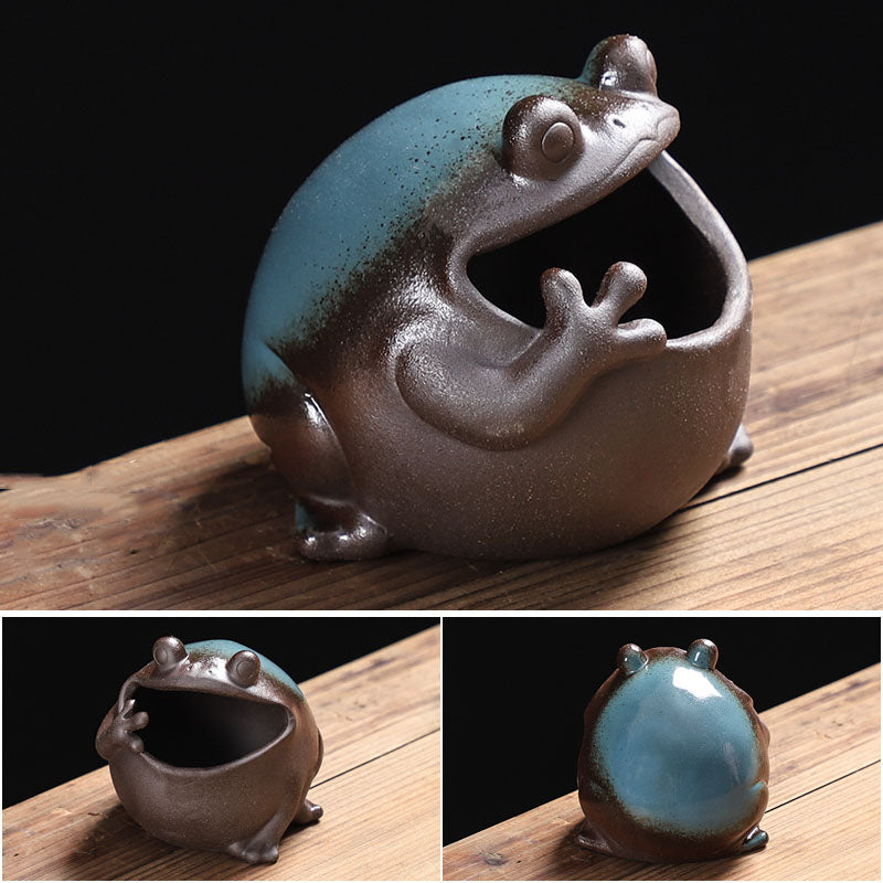 Frog - Shaped Ceramic Ashtray, Cute Animal - Themed Cigarette Ashtray