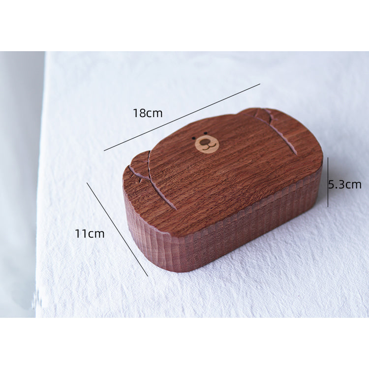 Bear - Shaped Sabili Wood Storage Box, Multi - Use Organizer for Jewelry, Tableware, and Small Items