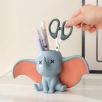 Elephant - Resin Pen Holder, Cute Animal Office Desk Organizer