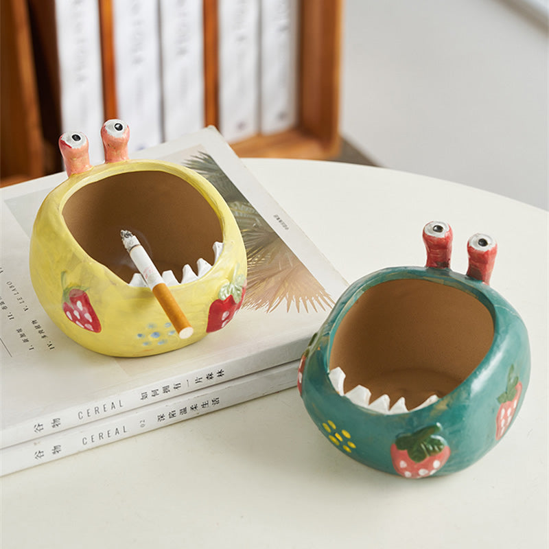 Cartoon Monster - Shaped Ceramic Ashtray, Cute Decorative Cigarette Ashtray