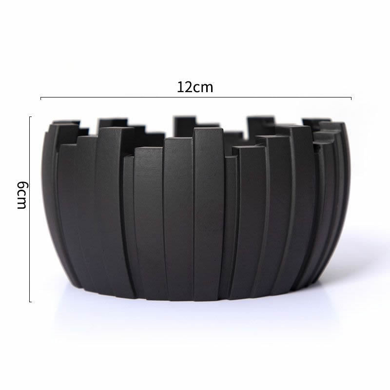 Cement Ashtray with Geometric Art, Modern Minimalist Cigarette Ashtray