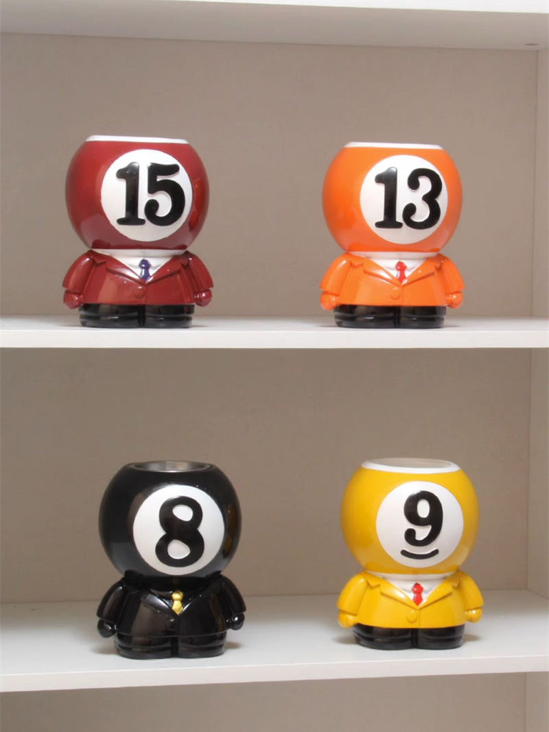 Billiard Ball - Shaped Pen Holder & Ashtray, 2 - in - 1 Desk Organizer Decor