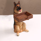 Resin Wolfdog Desk Decor Figurine ,Office Business Card Holder