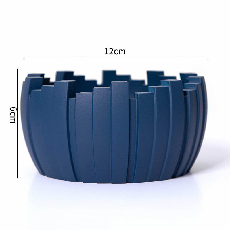 Cement Ashtray with Geometric Art, Modern Minimalist Cigarette Ashtray