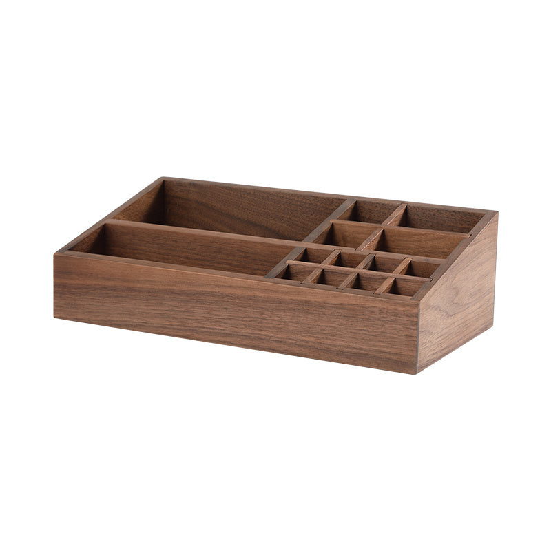 Wooden Makeup and Skincare Organizer, Multi - Compartment Desk Tidy for Beauty Products
