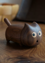 Cute Wooden Cat Toothpick Holder, Novelty Animal - Shaped Toothpick Dispenser