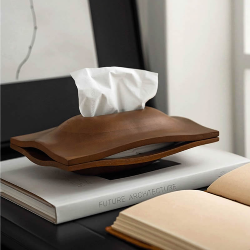 Modern Wooden Tissue Box – Minimalist Magnetic Lid Tissue Holder for Home, Office & Living Room Décor