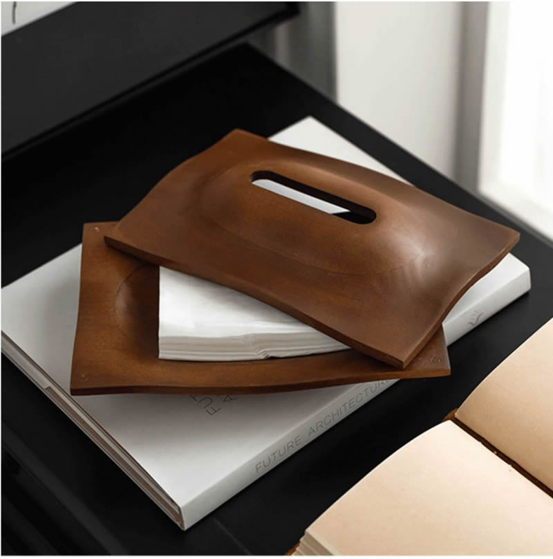 Modern Wooden Tissue Box – Minimalist Magnetic Lid Tissue Holder for Home, Office & Living Room Décor