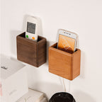 Adhesive Wall Storage Boxes, Home Wooden Wall - Mounted Organizers