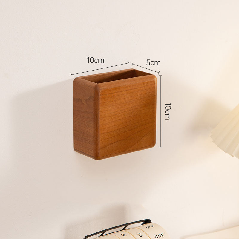 Adhesive Wall Storage Boxes, Home Wooden Wall - Mounted Organizers