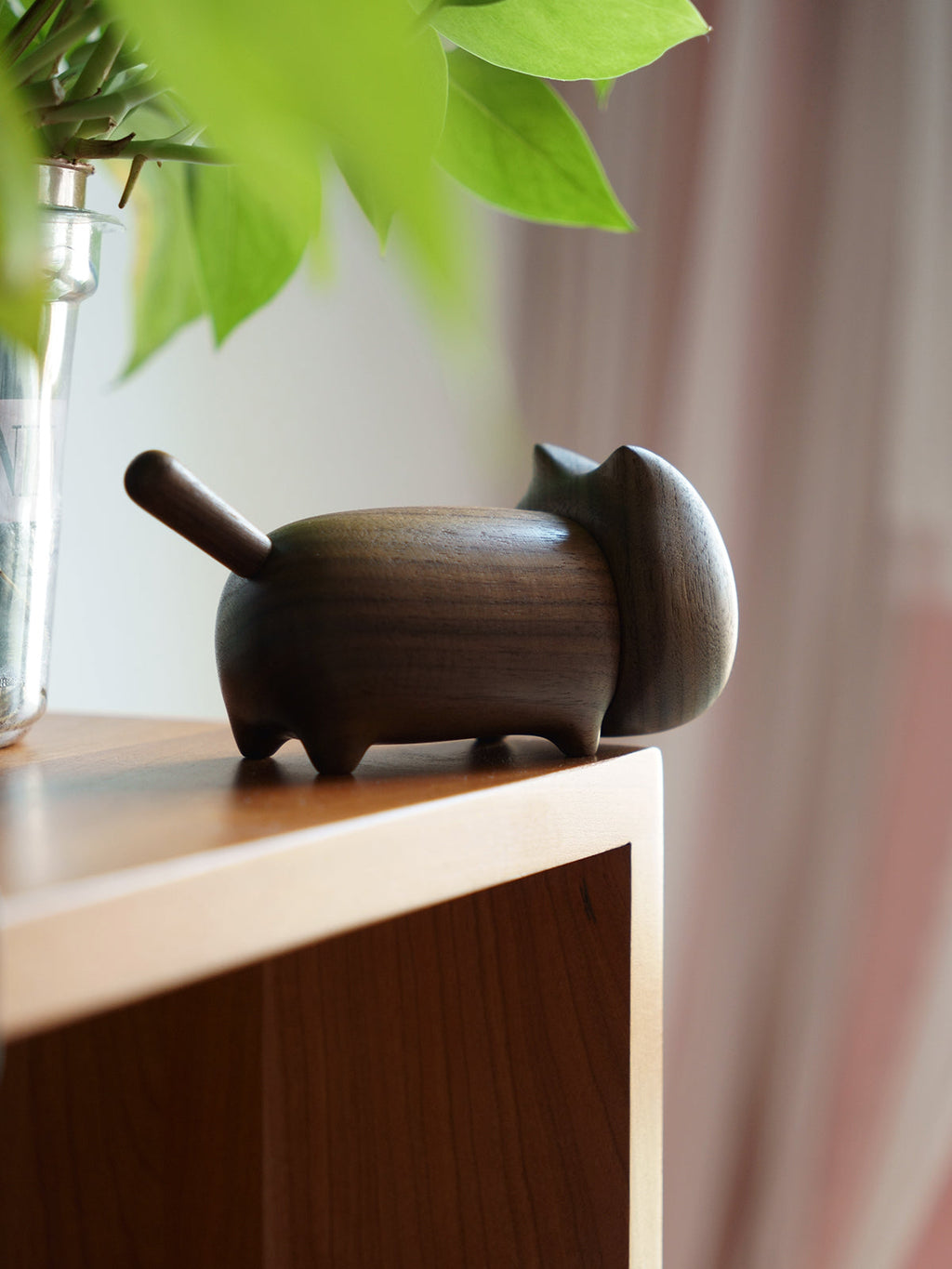 Cute Wooden Cat Toothpick Holder, Novelty Animal - Shaped Toothpick Dispenser