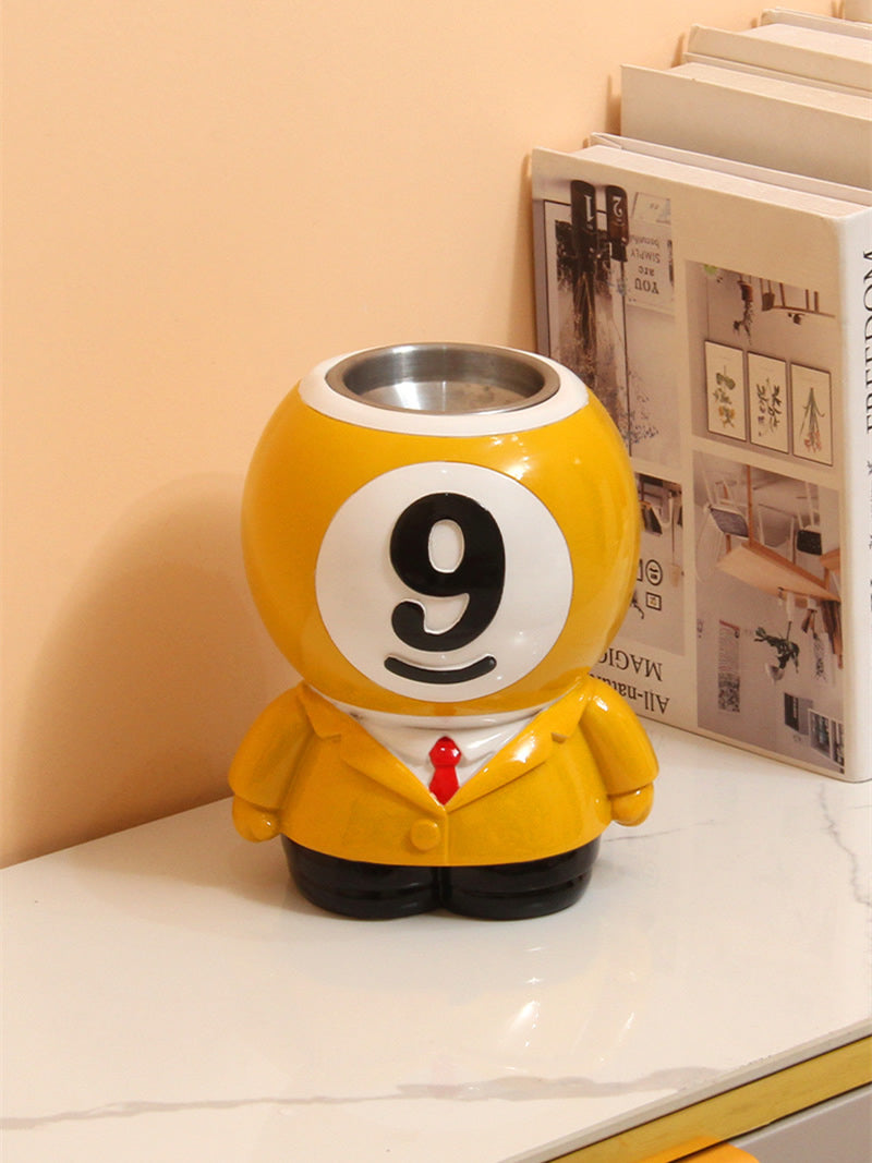 Billiard Ball - Shaped Pen Holder & Ashtray, 2 - in - 1 Desk Organizer Decor