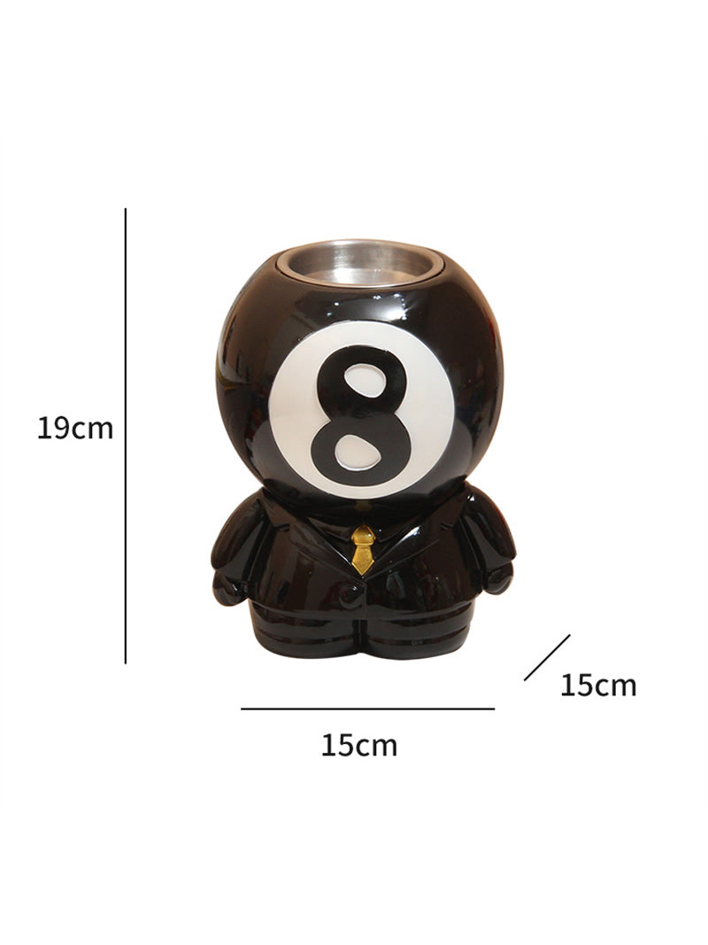 Billiard Ball - Shaped Pen Holder & Ashtray, 2 - in - 1 Desk Organizer Decor