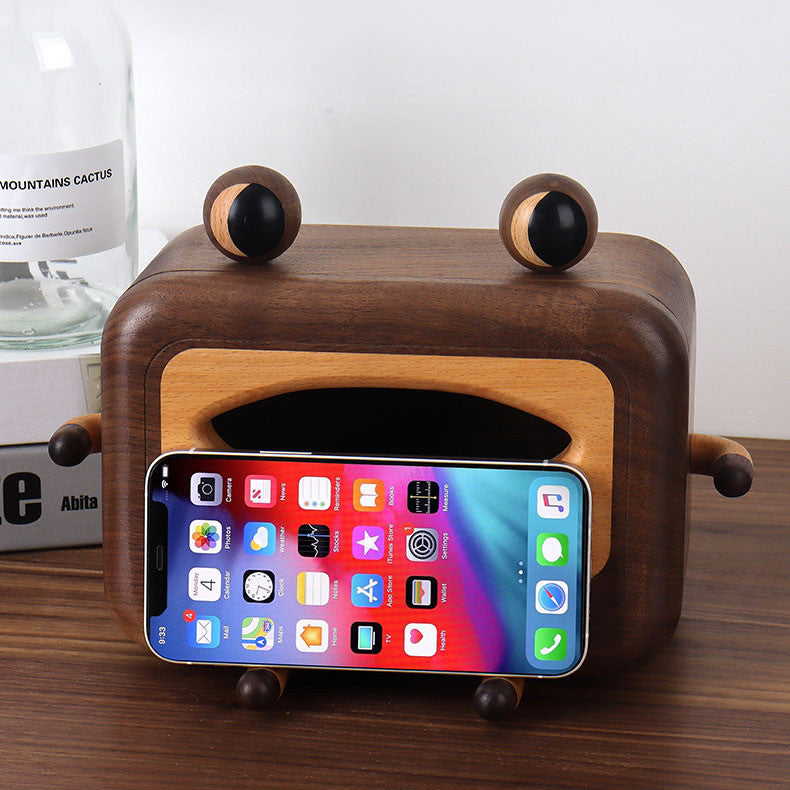 Cute Wooden Monster Tissue Box – Fun Cartoon Tissue Holder for Home & Office