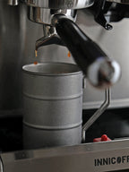 Metal and Wood Coffee Mug with Lid, Industrial - Style Drinkware