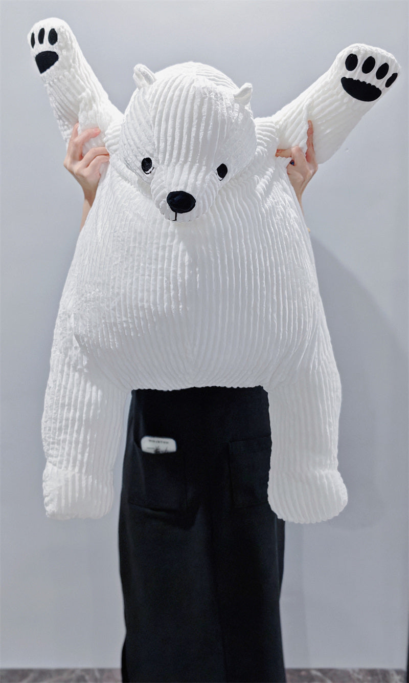 Corduroy Bear Plush Toys - Brown Bear and White Polar Bear Stuffed Animals