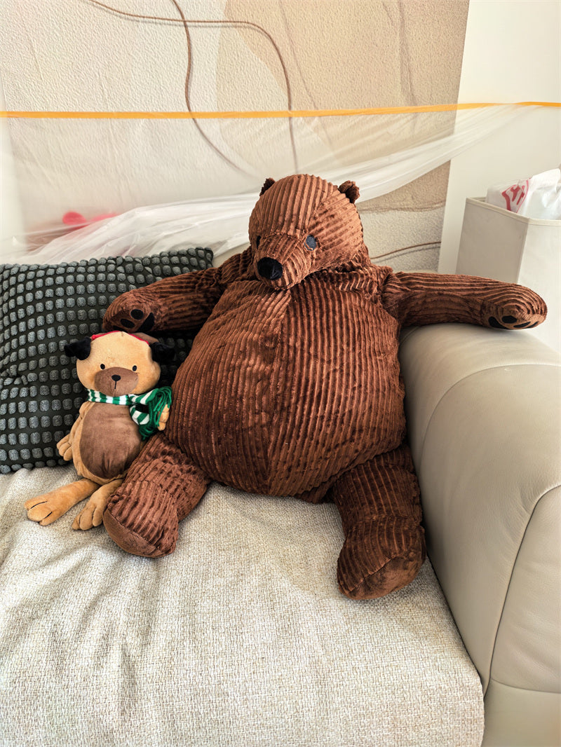 Corduroy Bear Plush Toys - Brown Bear and White Polar Bear Stuffed Animals