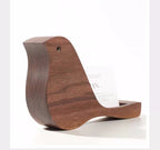 Wooden Bird - Shaped Business Card Holder, Decorative Desk Accessory
