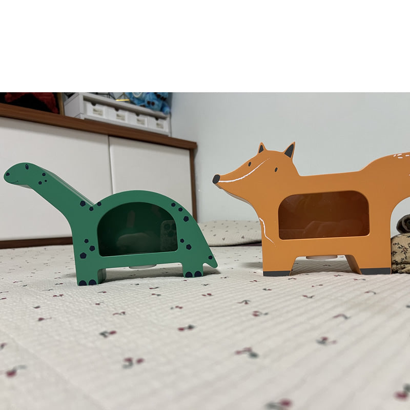 Cute Animal - Shaped Coin Banks  (Fox & Dinosaur), Kids' Money Saving Boxes