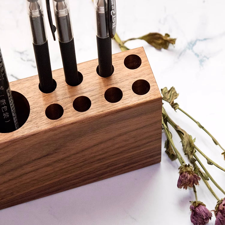 Wooden Desk Organizer, Wooden Multi - Compartment Pen Holder,Business Card Holder