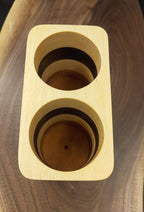 Handcrafted Wooden Striped Pen Holder, Desktop Organizer for Pens & Pencils