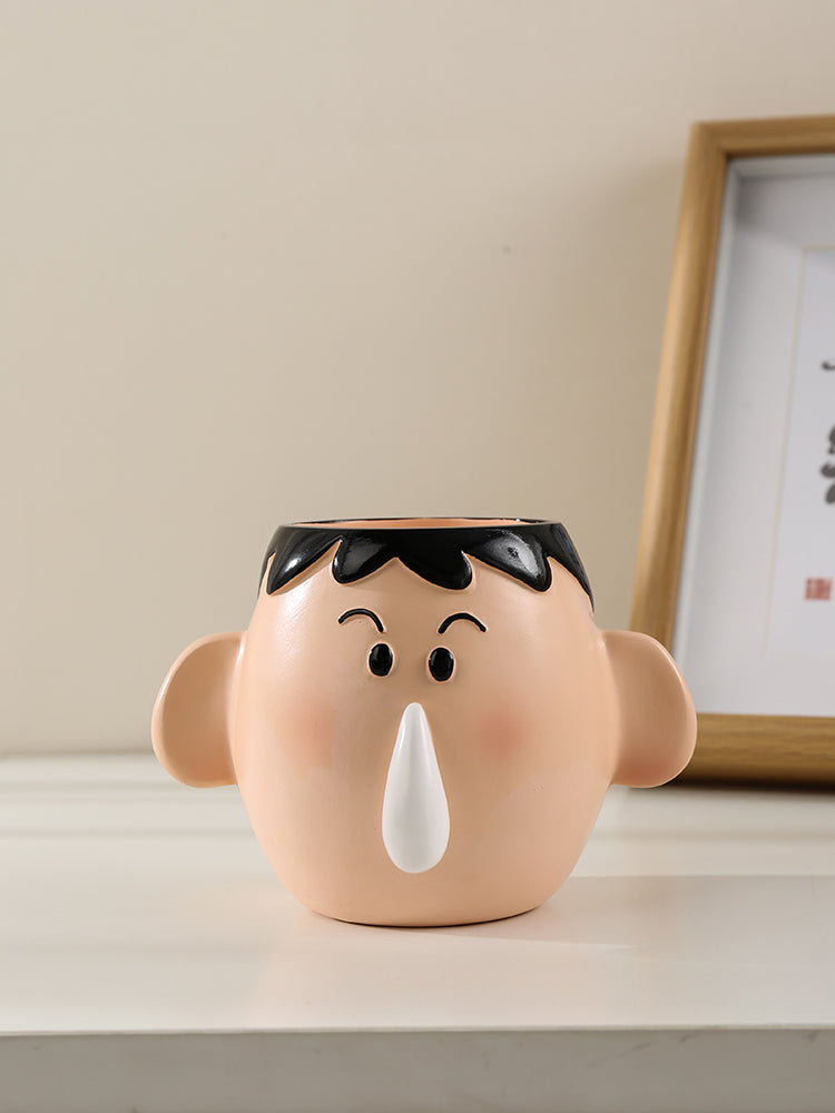 Cute Cartoon Character Pen Holder, Whimsical Desk Organizer for Pens & Small Items